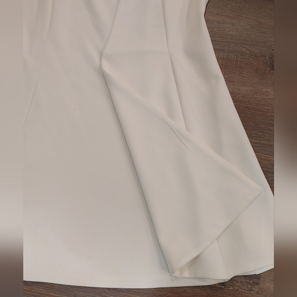 🤍ASOS Ivory A-line Dress With Pleat Detail - Picture 14 of 14